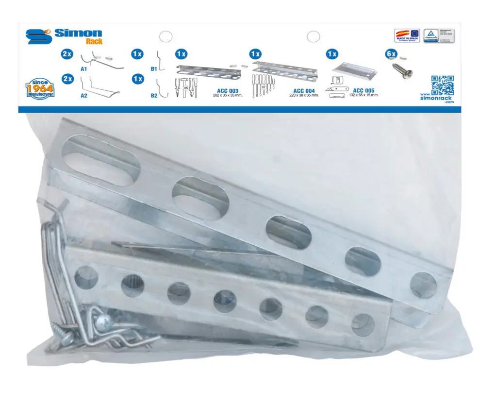 Complete accessoireset voor Simonrack gereedschapspanelen