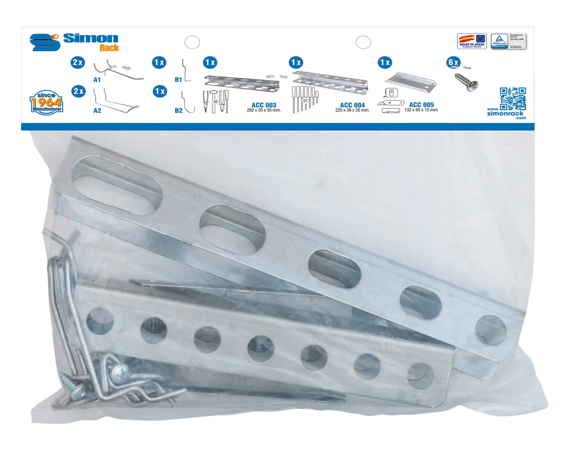 9 UND. BT-PANEL (6 HOOK + 3 ACCS) AC012 – Accessoireset gereedschapspaneel