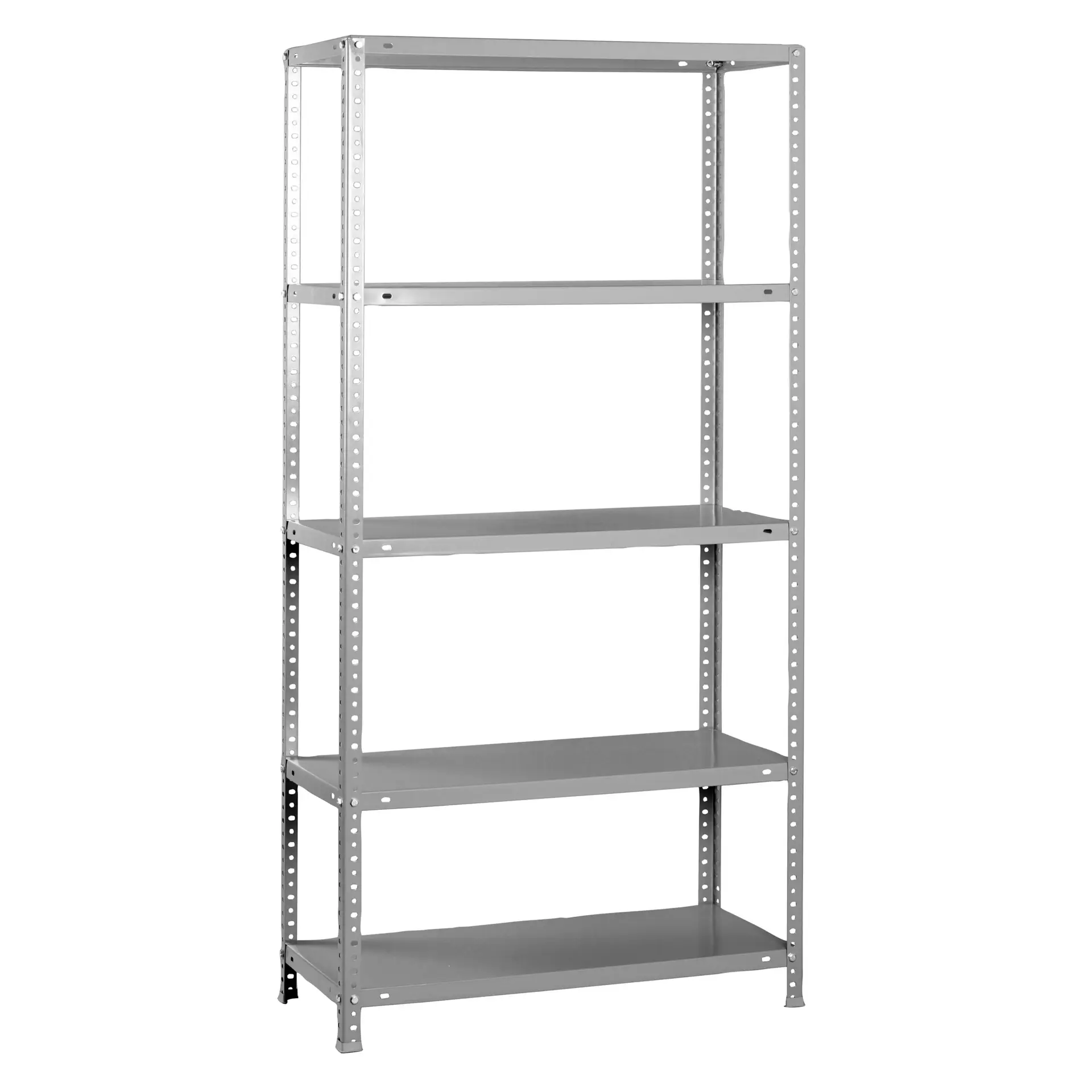 Metalen stellingkast 1800x900x300 mm, 5 niveaus, metalen legbord, 100 kg draagvermogen per legbord, Opbergrek, voorkant