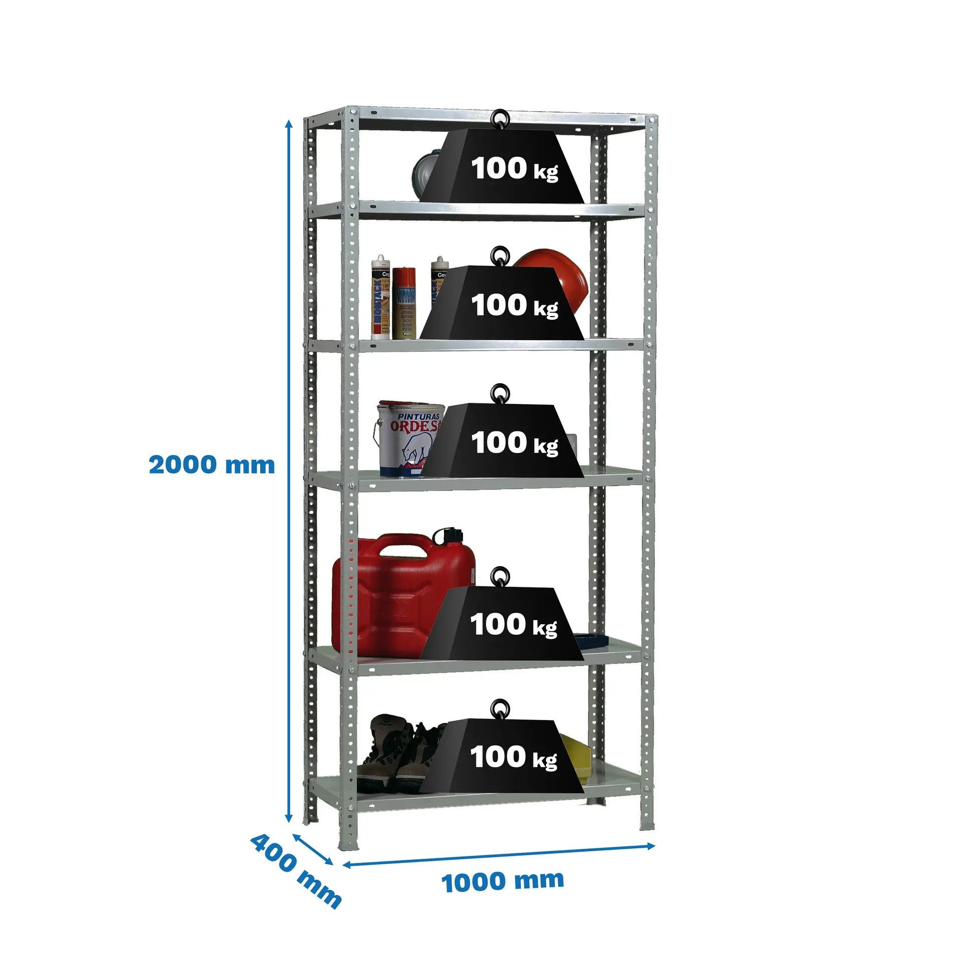 COMFORT PLUS 6/400 GEGALVANISEERD - Metalen stellingkast