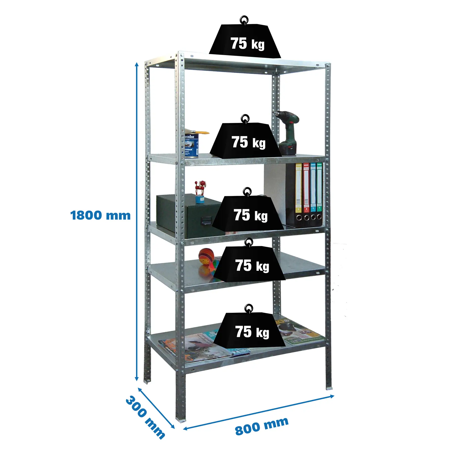 ADVANTAGE MINI 5/300 GEGALVANISEERD - Metalen stellingkast