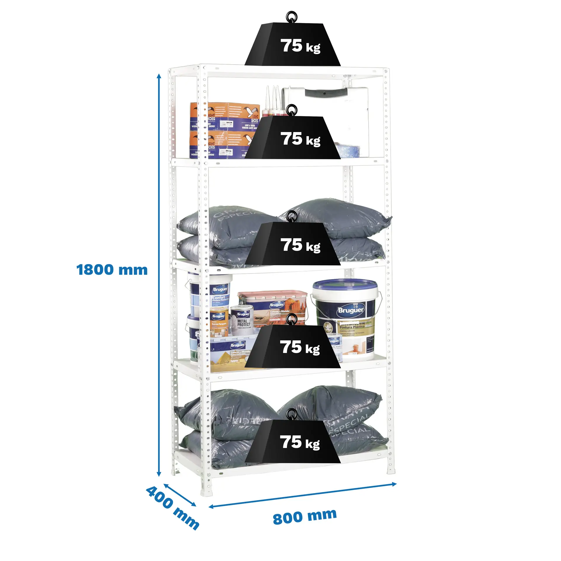 ADVANTAGE MINI 5/300 WIT - Metalen stellingkast