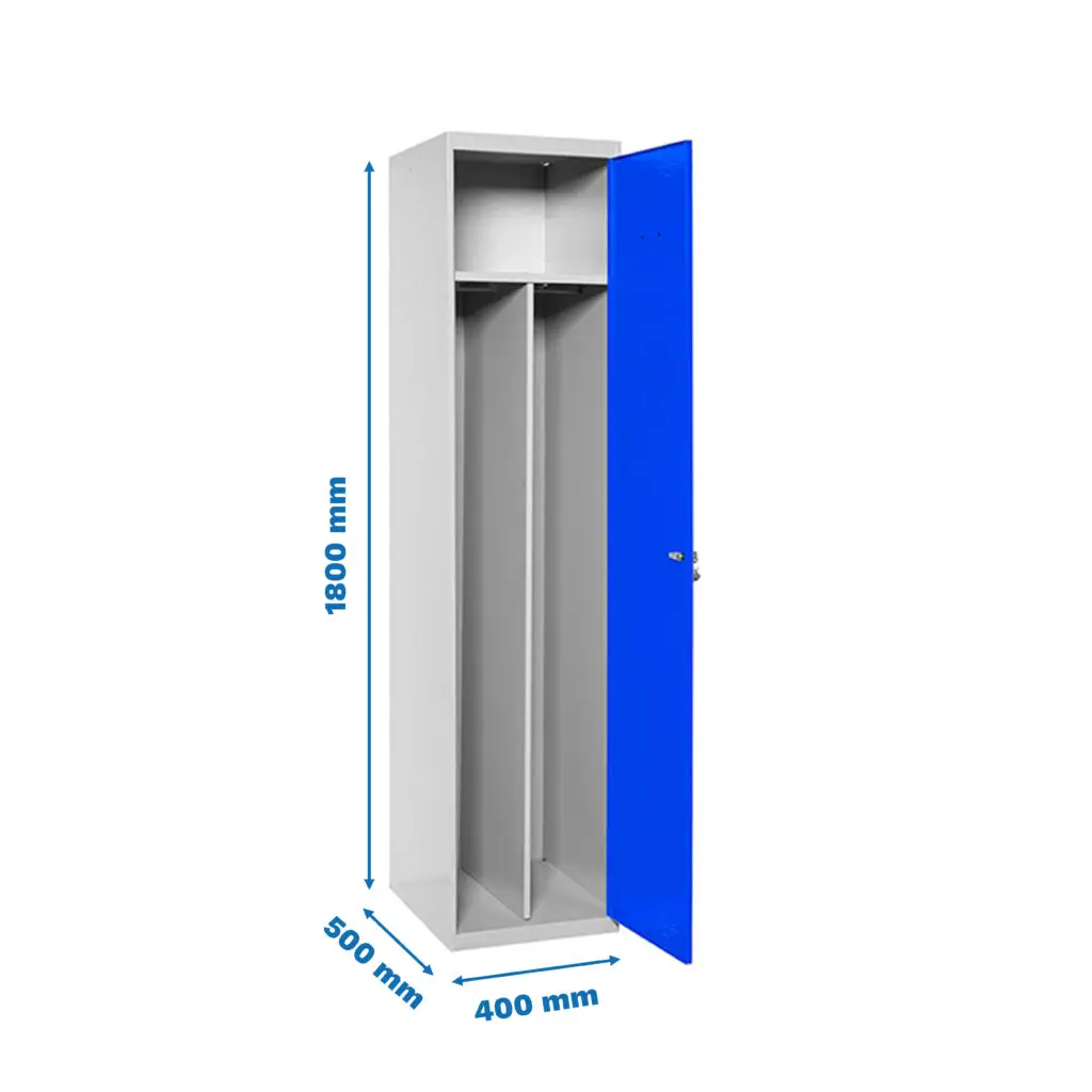 SIMONLOCKER PROF.DISM.SINGLE-DIV 1/1 400 INI GR/AZ - Metalen lockerkast