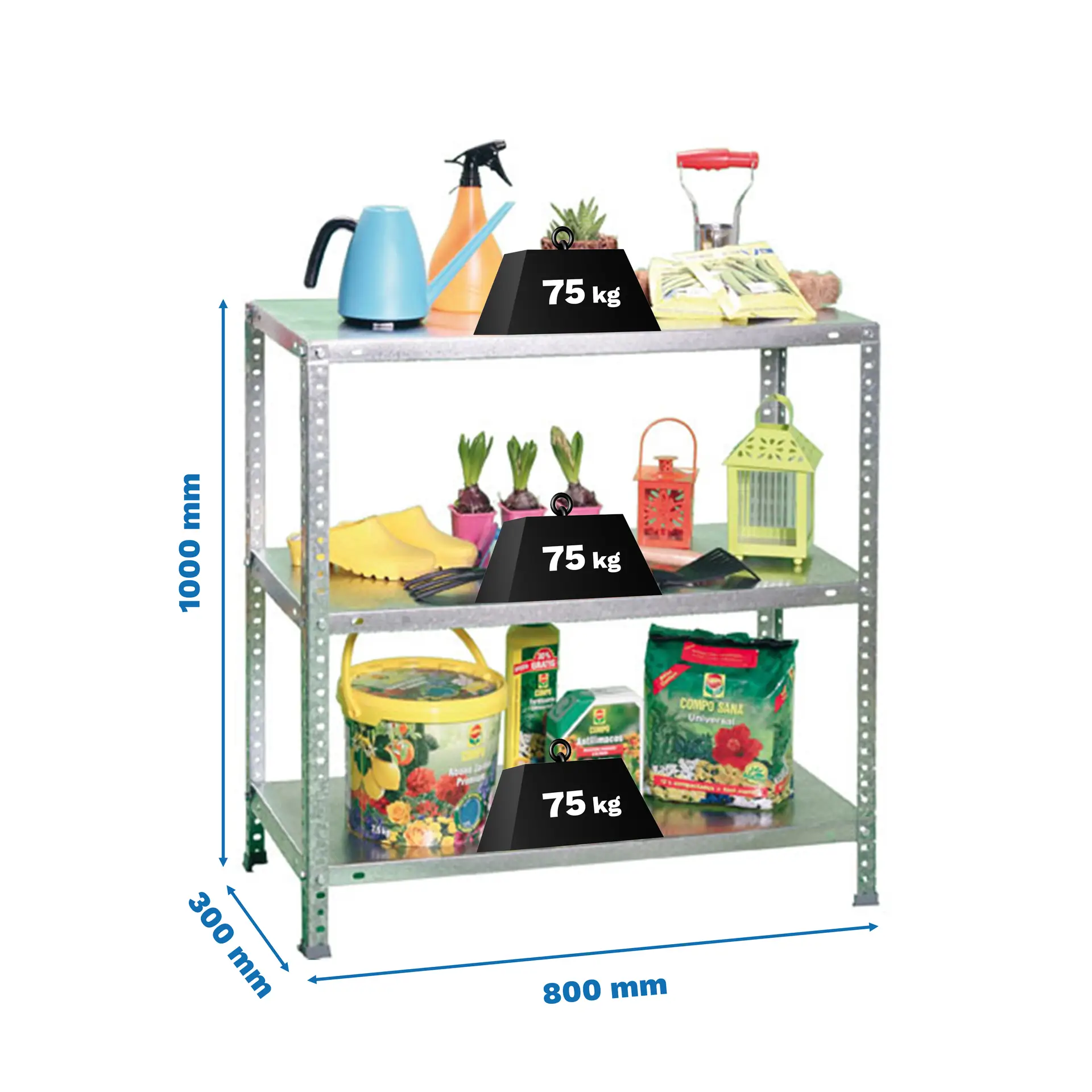 ADVANTAGE MINI 3/300 1000 GEGALVANISEERD - Metalen stellingkast