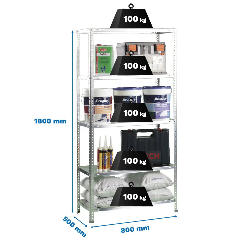 COMFORT MINI 5/500 GEGALVANISEERD - Metalen stellingkast