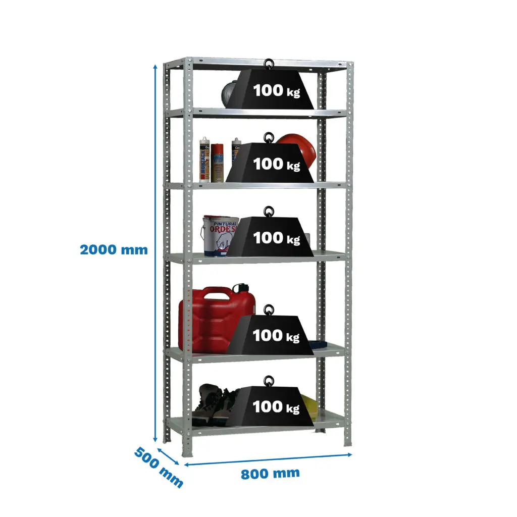 COMFORT MINI 6/500 GEGALVANISEERD - Metalen stellingkast
