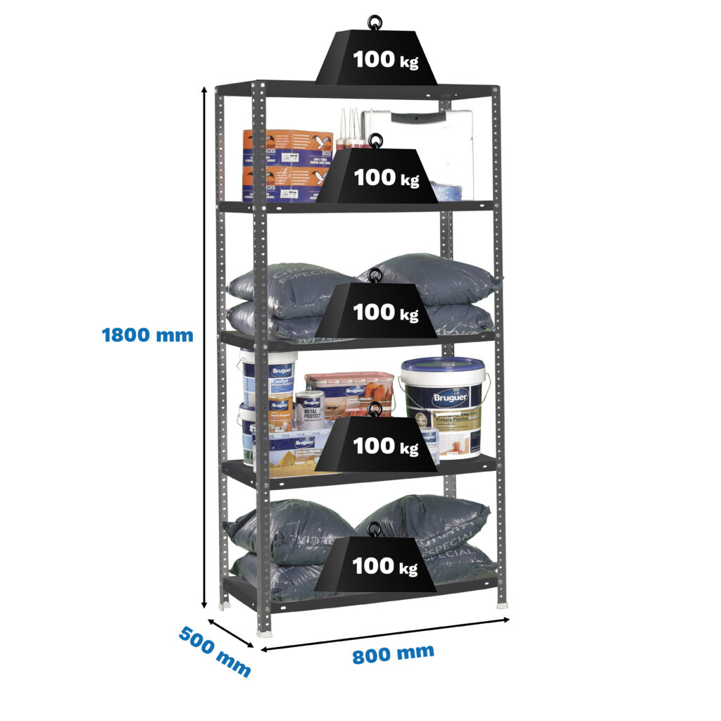 COMFORT MINI 5/500 ANTRACIET - Metalen stellingkast