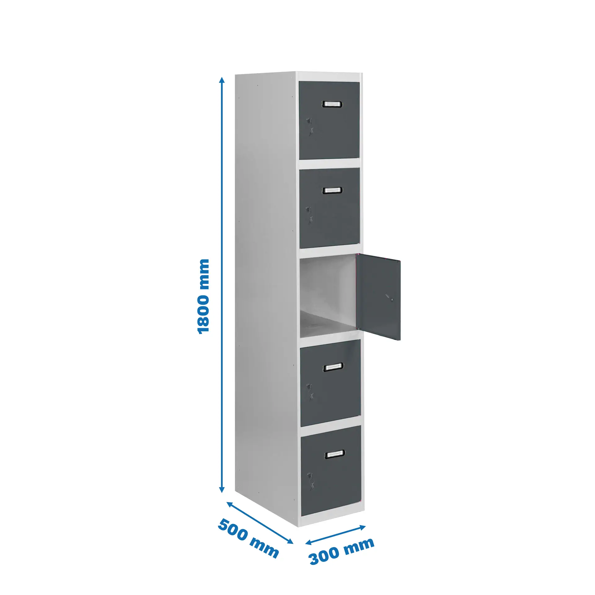 SIMONLOCKER PROF.DISM.5 PUERTA 1/5 300 IN GR/AN - Metalen lockerkast