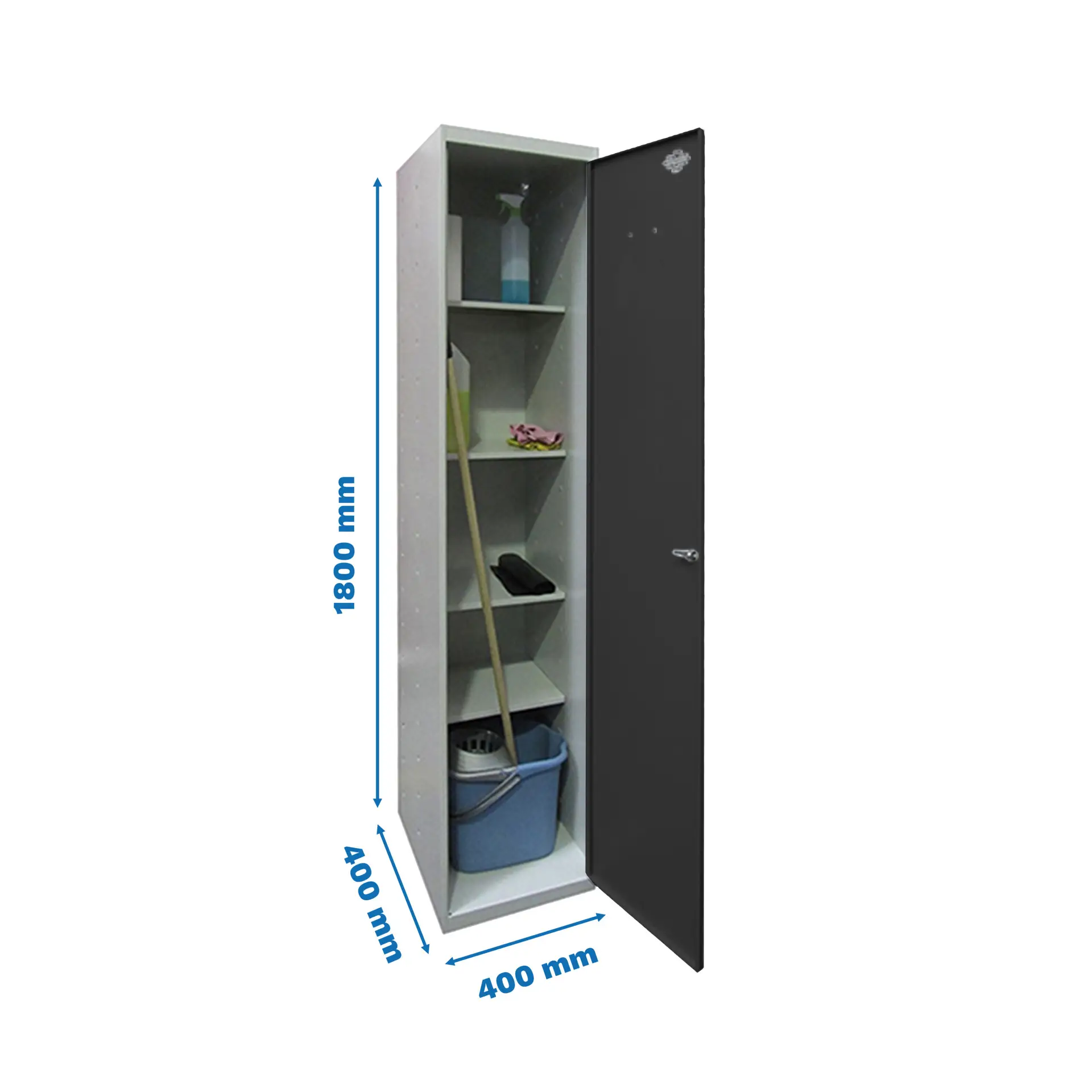SIMONLOCKER PROF.DISM.CLEANING 180X40X40 1/4 GR/AN - Metalen garagekast