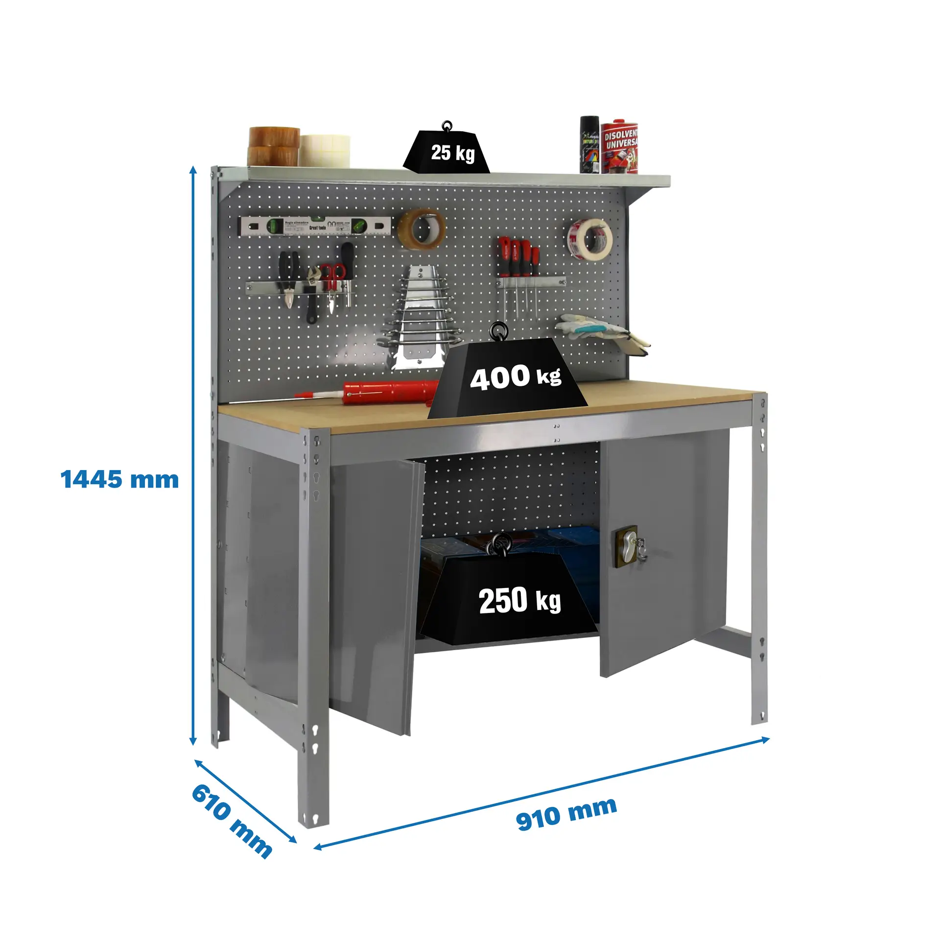 SIMONWORK BT3 CABINET 900 GRIJS/HOUT - Werkbank