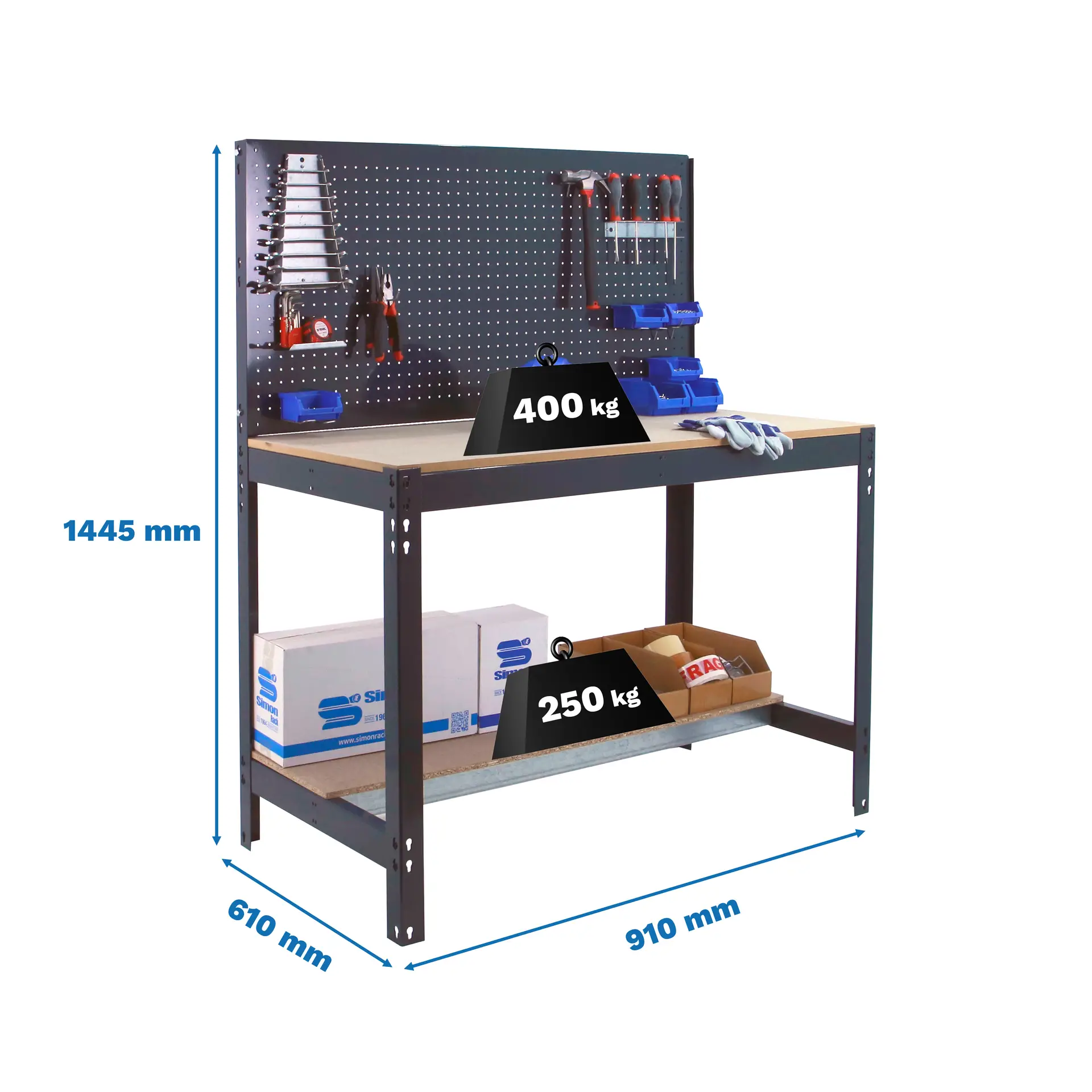 SIMONWORK BT2 900 ANTRACIET/HOUT - Werkbank