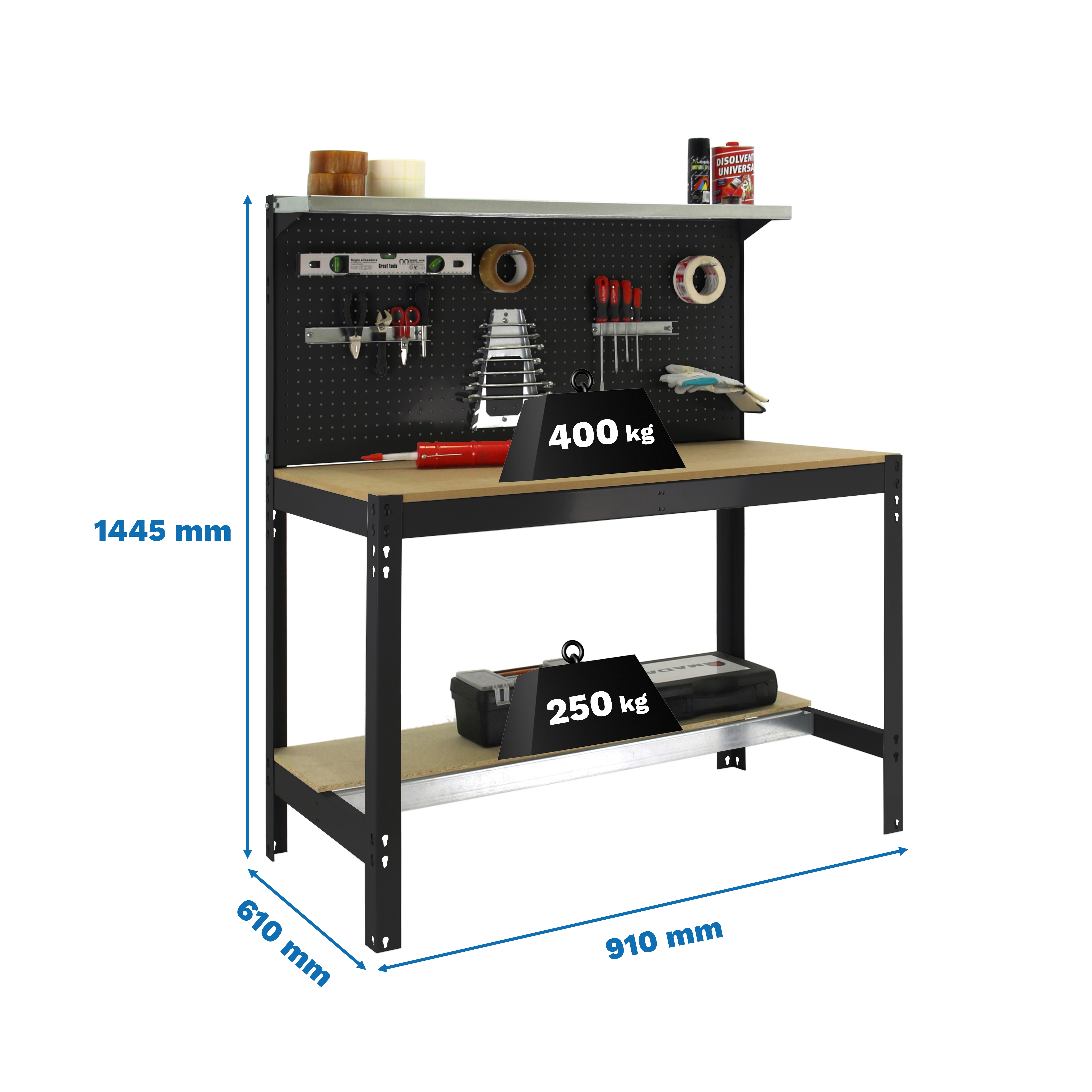 SIMONWORK BT3 900 ANTRACIET/HOUT - Werkbank