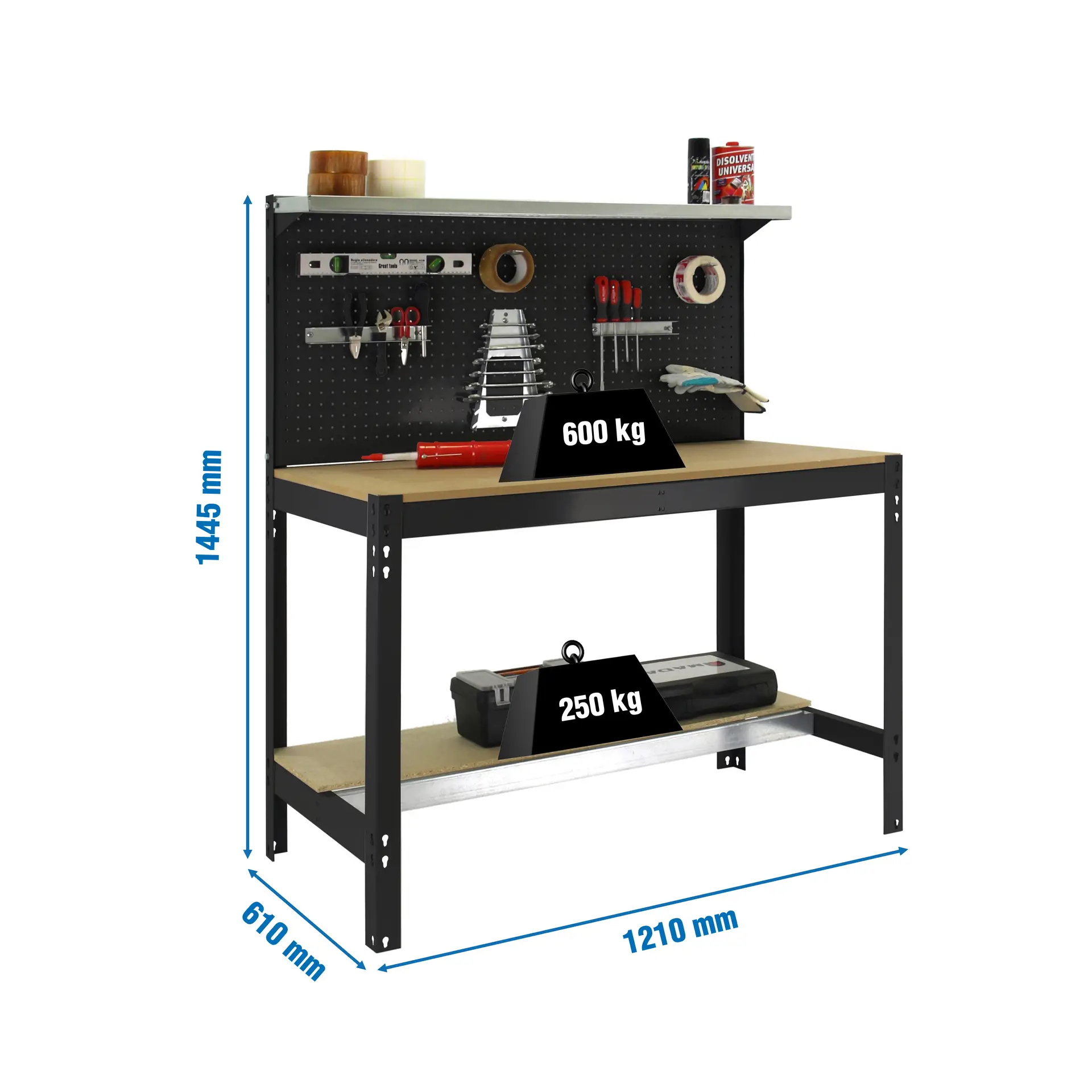 SIMONWORK BT3 1200 ANTRACIET/HOUT - Werkbank