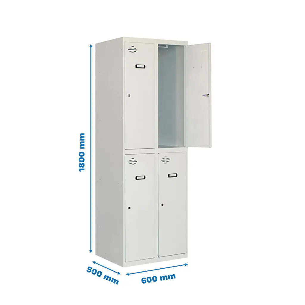 SIMONLOCKER DIY TANDEM 2/4 300 (600) GRIJS - Metalen lockerkast