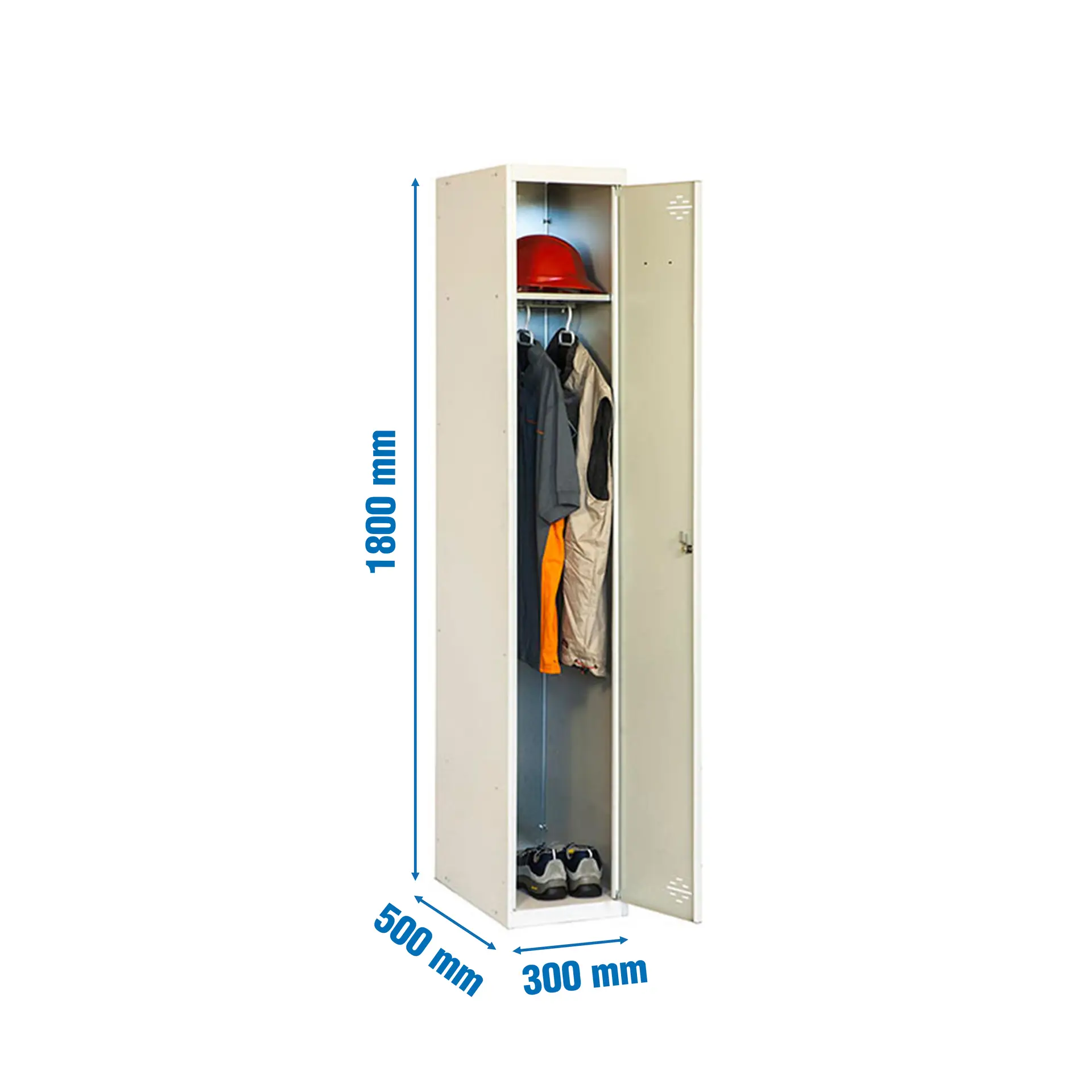 SIMONLOCKER DIY SINGLE 1/1 300 INITIAL GRIJS - Metalen lockerkast