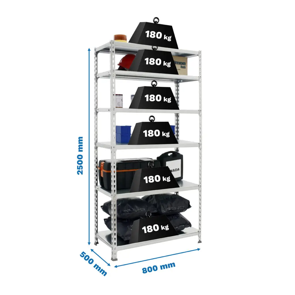 SIMONCLICK MINI 6/500 GEGALVANISEERD/GEGALVANISEERD - Metalen stellingkast