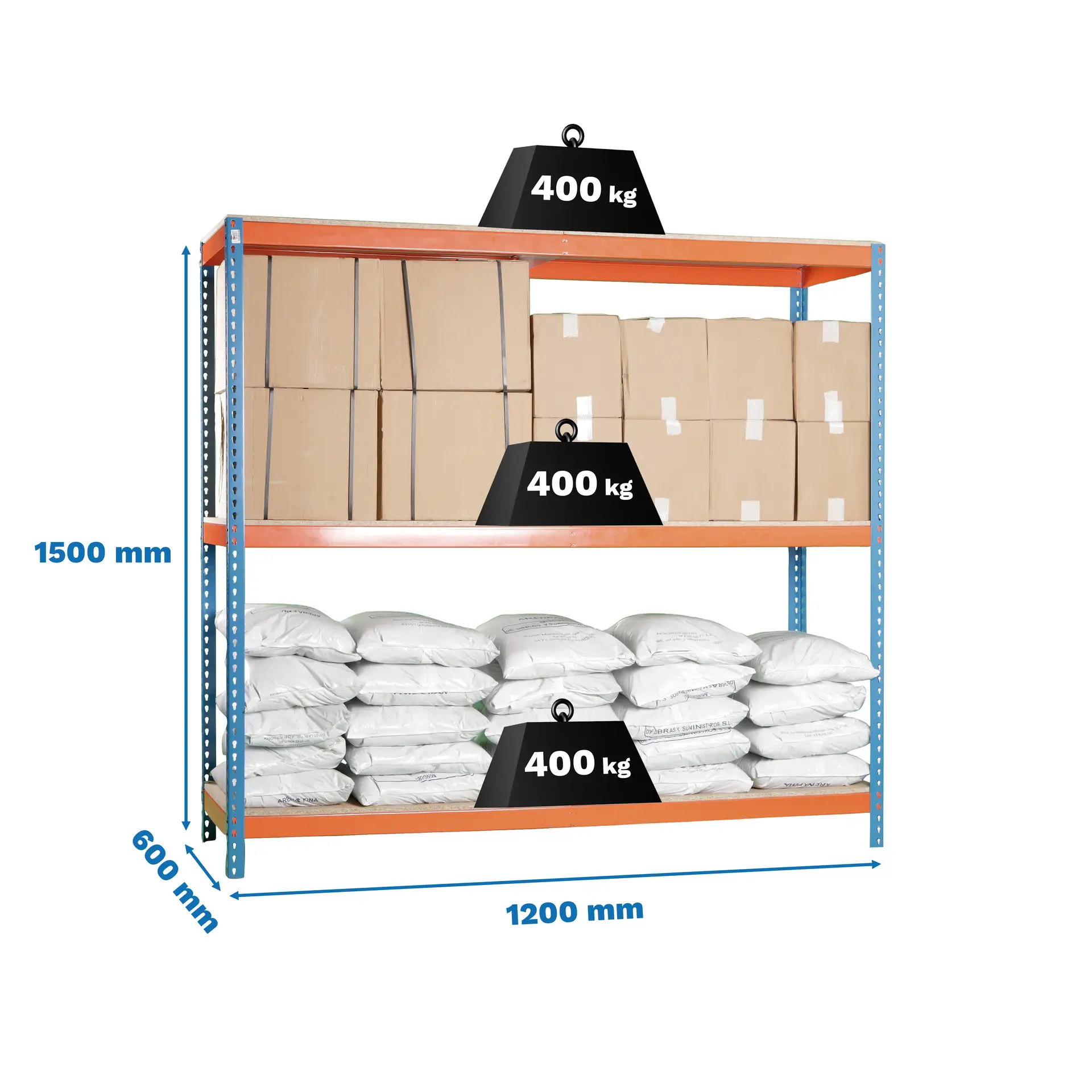 ECOFORTE 1206-3 CHIPBOARD 1500 AZ/NAR/MAD - Industriële stellingkast