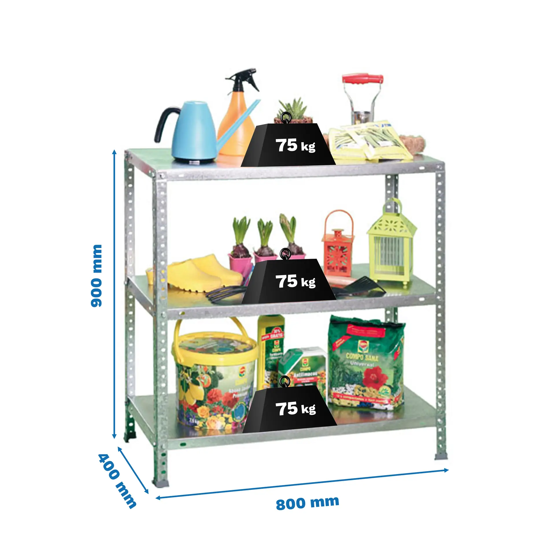 ADVANTAGE MINI 3/400 900 GEGALVANISEERD - Metalen stellingkast