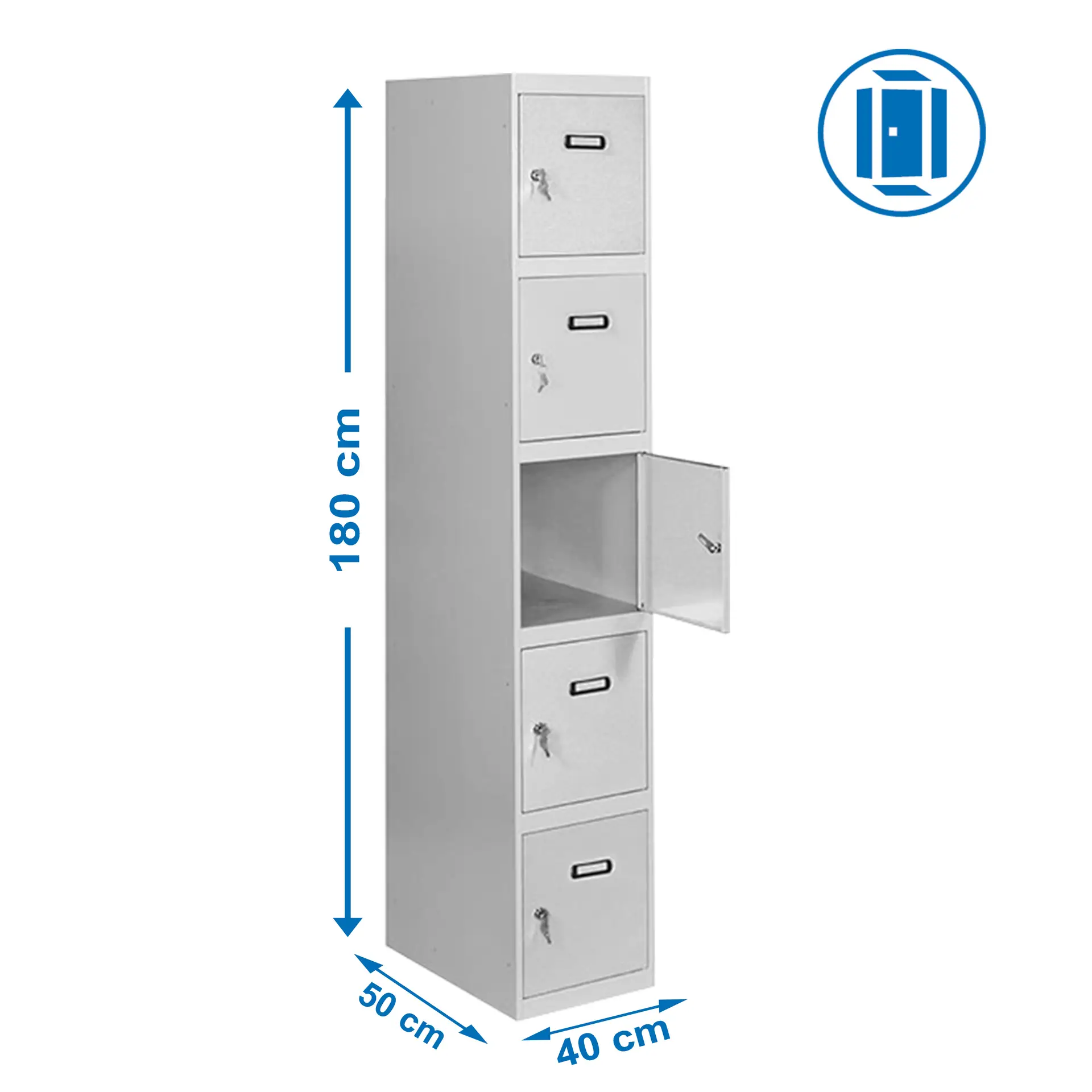 SIMONLOCKER PROF.DISM.5 PUERTA 1/5 400 IN GRIJS - Metalen lockerkast