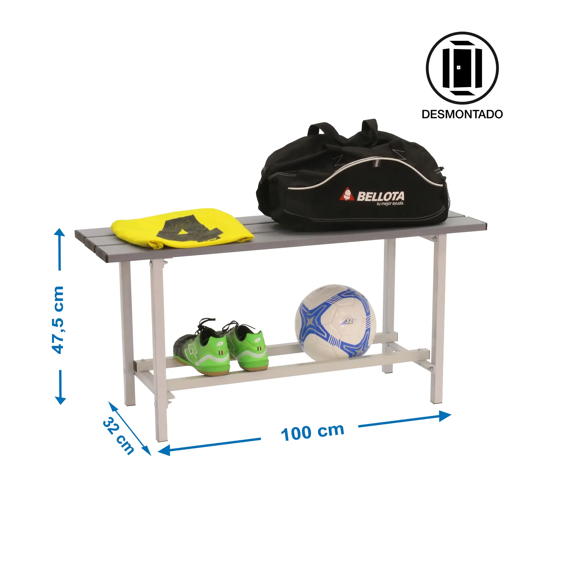 SIMONBENCH DESMONTADO METAL 1000 MM - Kleedkamerbank