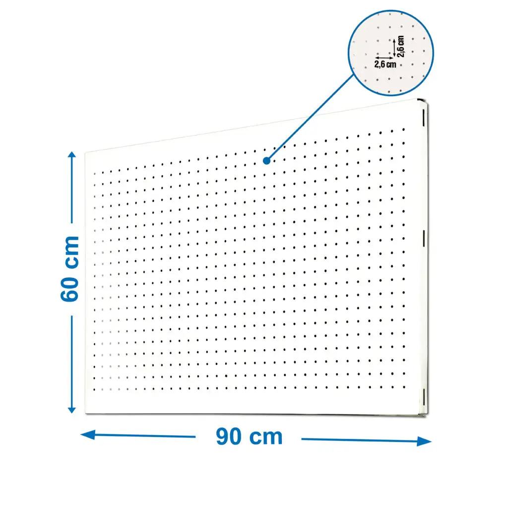 PANEL PERFORADO 900X600MM WIT - Metalen gereedschapswand