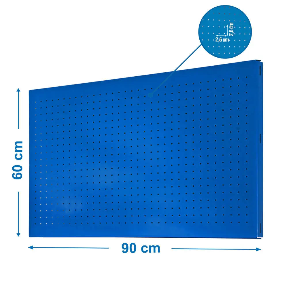 PANEL PERFORADO 900X600MM BLAUW - Metalen gereedschapswand