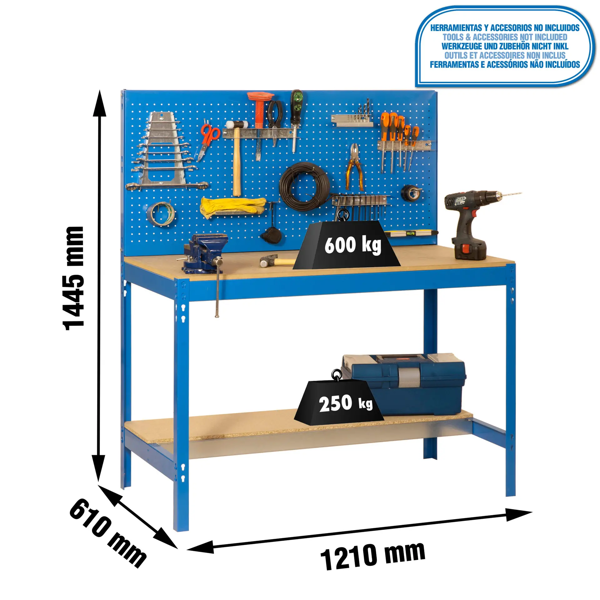SIMONWORK BT2 1200 BLAUW/HOUT - Werkbank