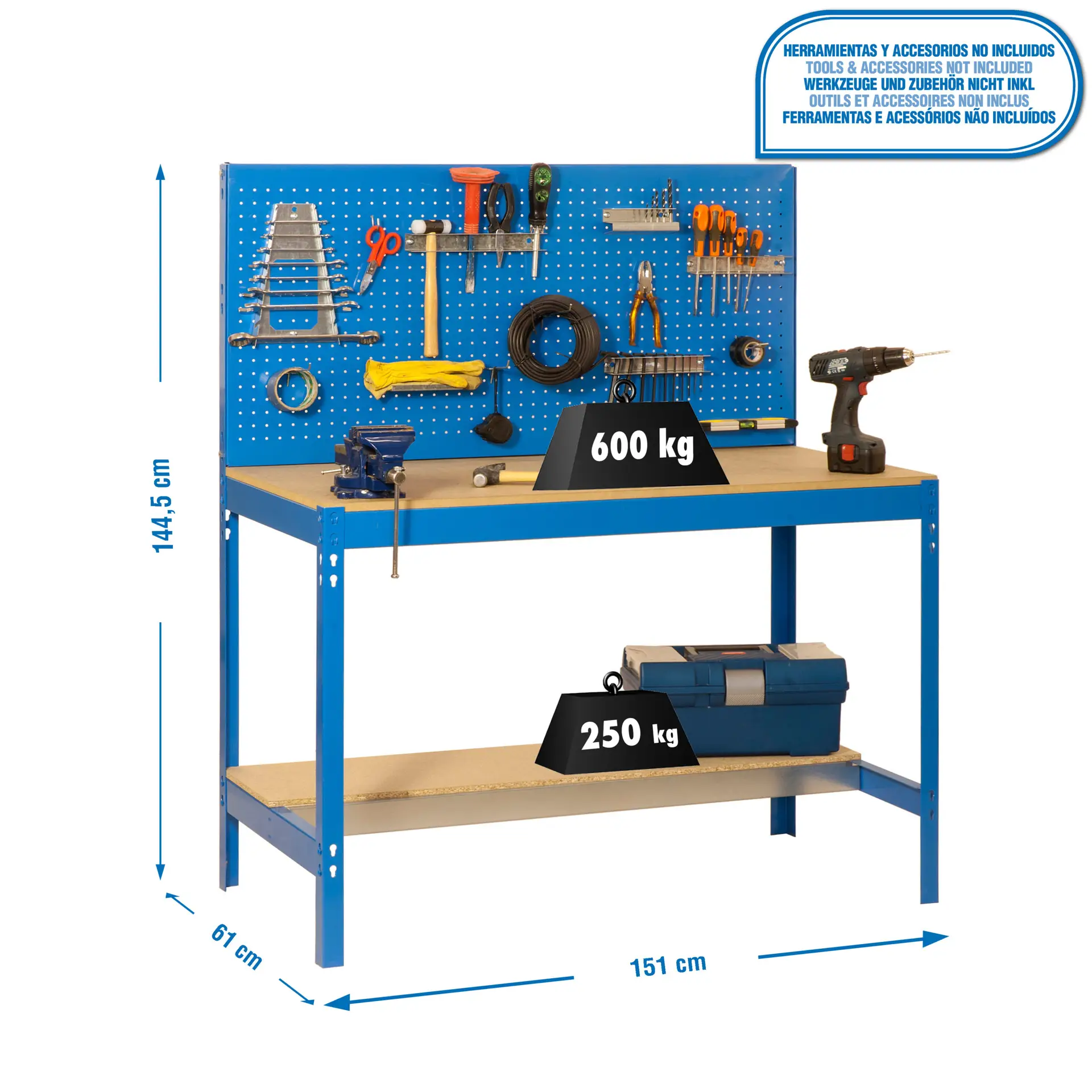SIMONWORK BT2 1500 BLAUW/HOUT - Werkbank