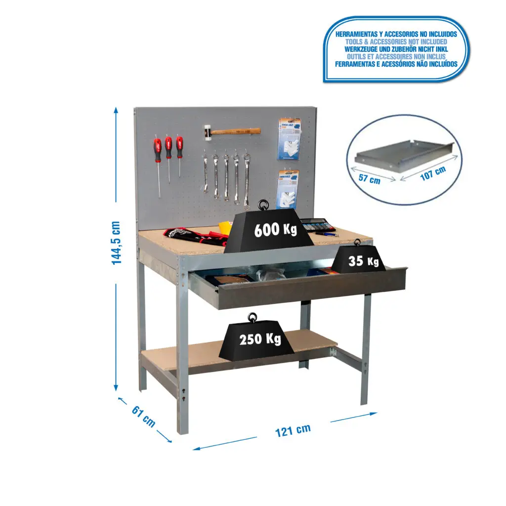 SIMONWORK BT2 BOX 1200 GRIJS/HOUT - Werkbank