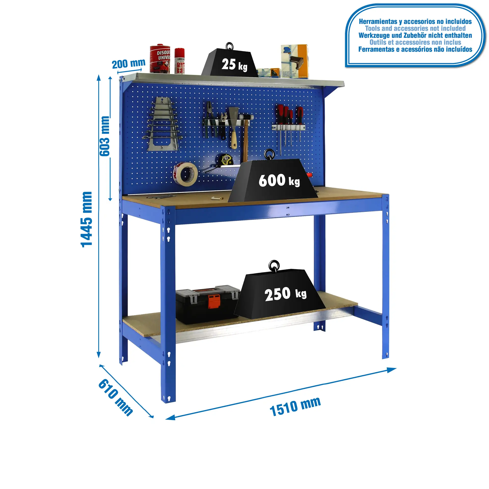 SIMONWORK BT3 1500 BLAUW/HOUT - Werkbank
