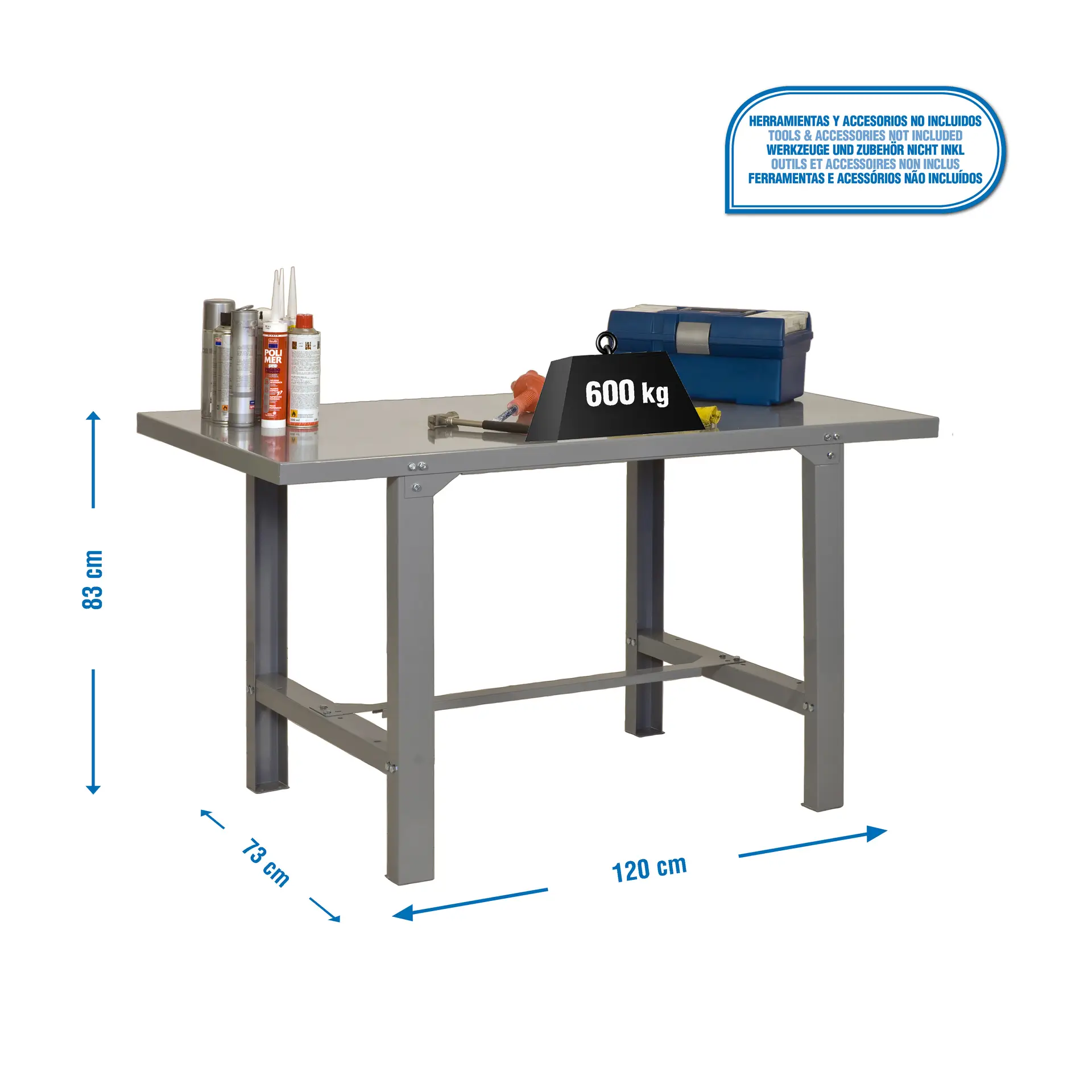 SIMONWORK BT6 METAL 1200 GRIJS - Werktafel