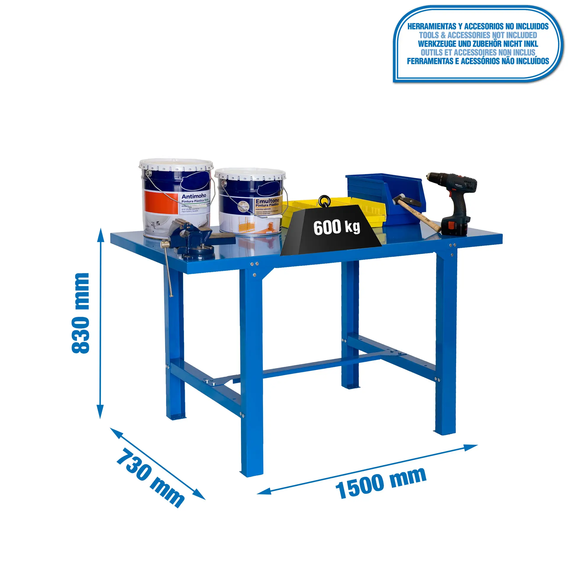 SIMONWORK BT6 METAL 1500 BLAUW - Werktafel