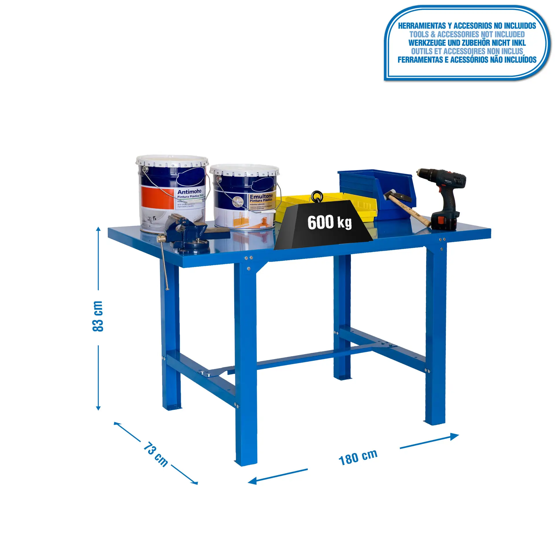 SIMONWORK BT6 METAL 1800 BLAUW - Werktafel