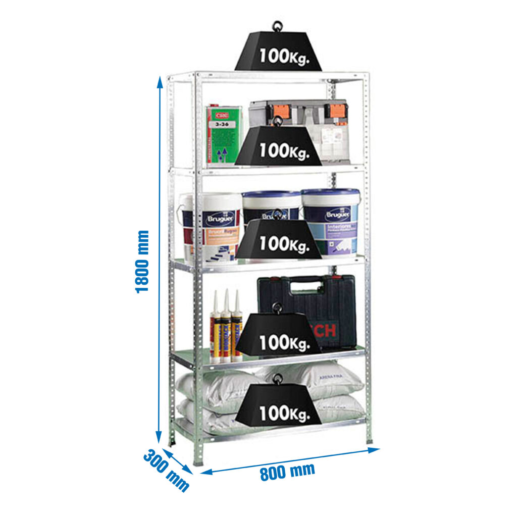 COMFORT MINI 5/300 GEGALVANISEERD - Metalen stellingkast