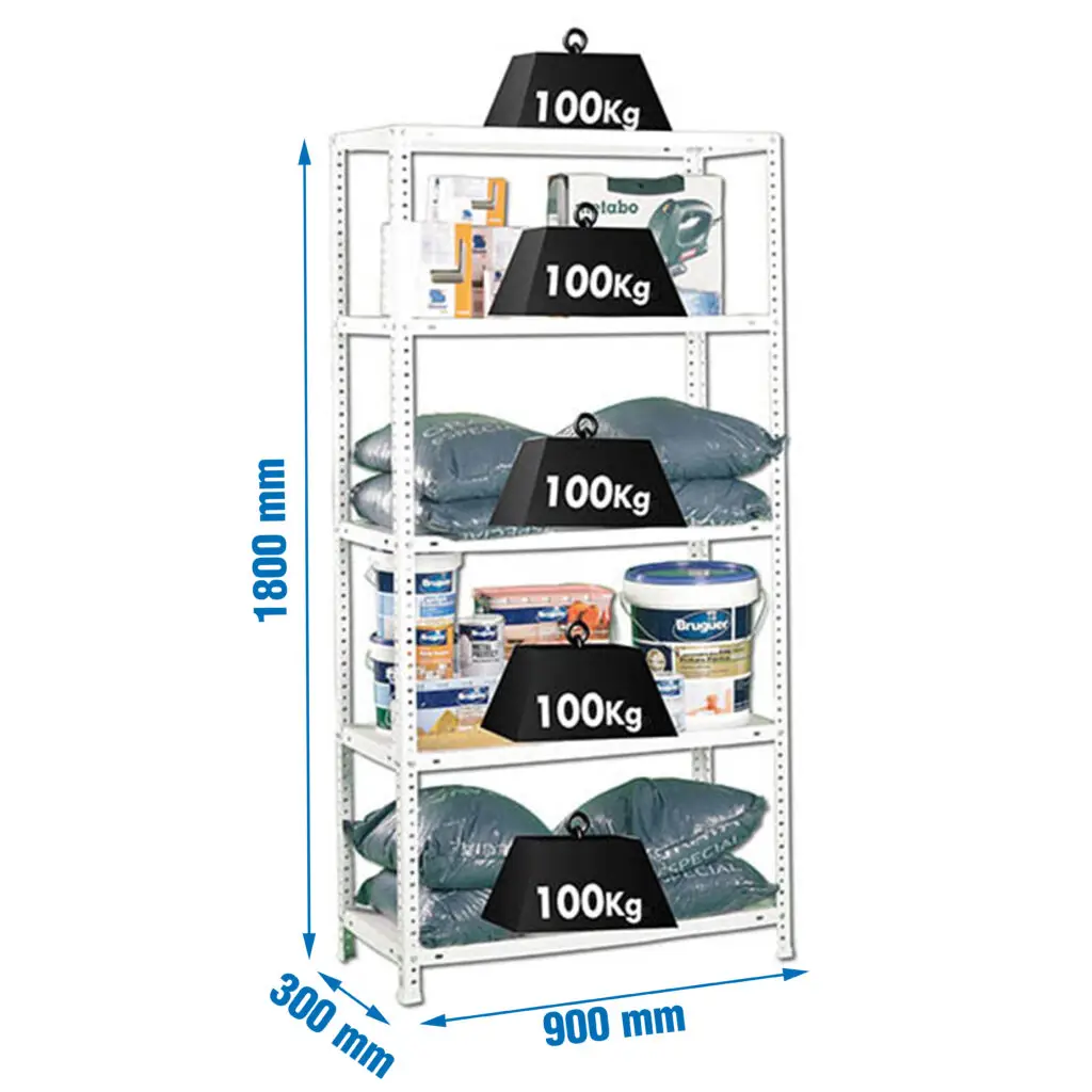 COMFORT 5/300 WIT - Metalen stellingkast