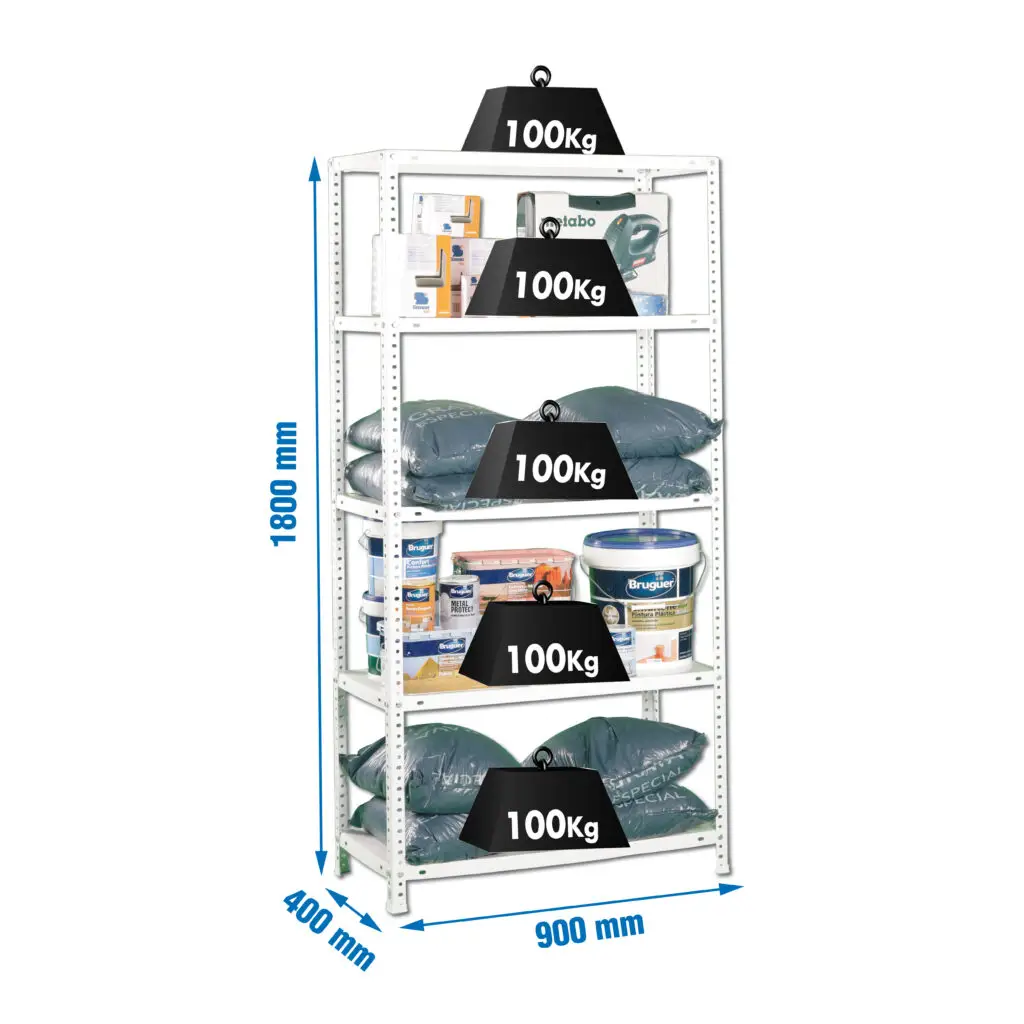 COMFORT 5/400 WIT - Metalen stellingkast