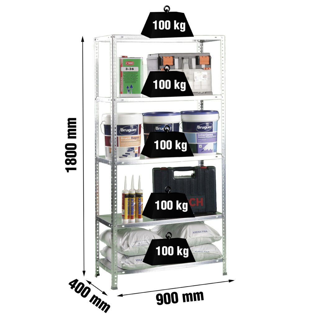 COMFORT 5/400 GEGALVANISEERD - Metalen stellingkast