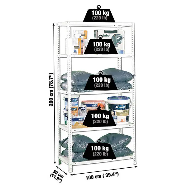 COMFORT PLUS 5/300 WIT - Metalen stellingkast