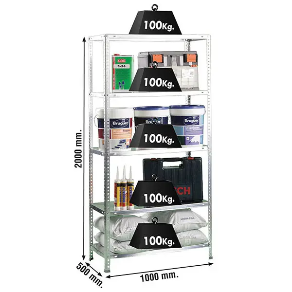 COMFORT PLUS 5/500 GEGALVANISEERD - Metalen stellingkast