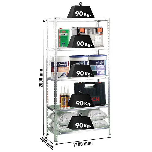 COMFORT SUPERPLUS 5/400 GEGALVANISEERD - Metalen stellingkast