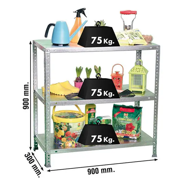 ADVANTAGE 3/300 900 GEGALVANISEERD - Metalen stellingkast