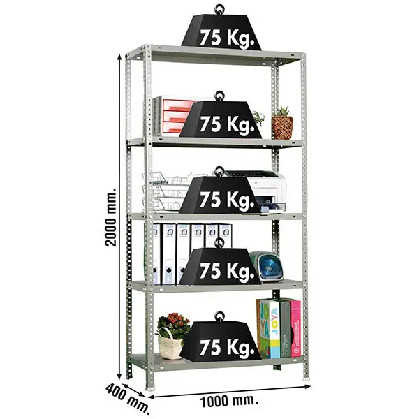 ADVANTAGE PLUS 5/400 GRIJS - Metalen stellingkast