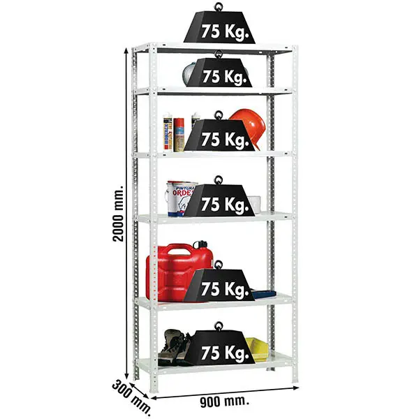 ADVANTAGE 6/300 WIT - Metalen stellingkast
