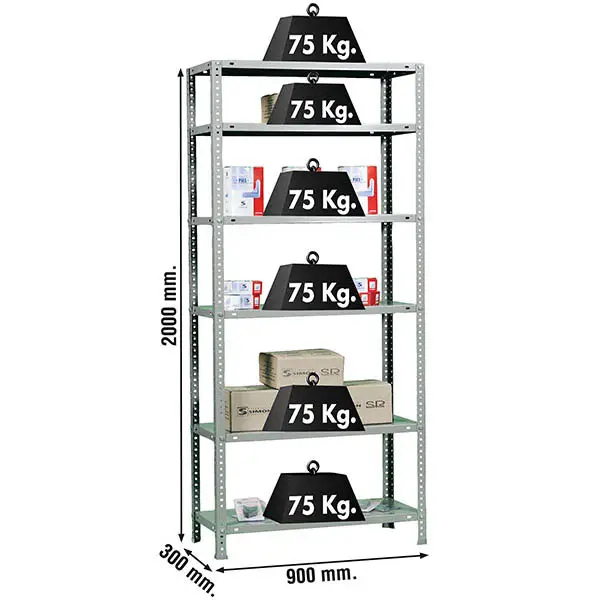 ADVANTAGE 6/300 GEGALVANISEERD - Metalen stellingkast