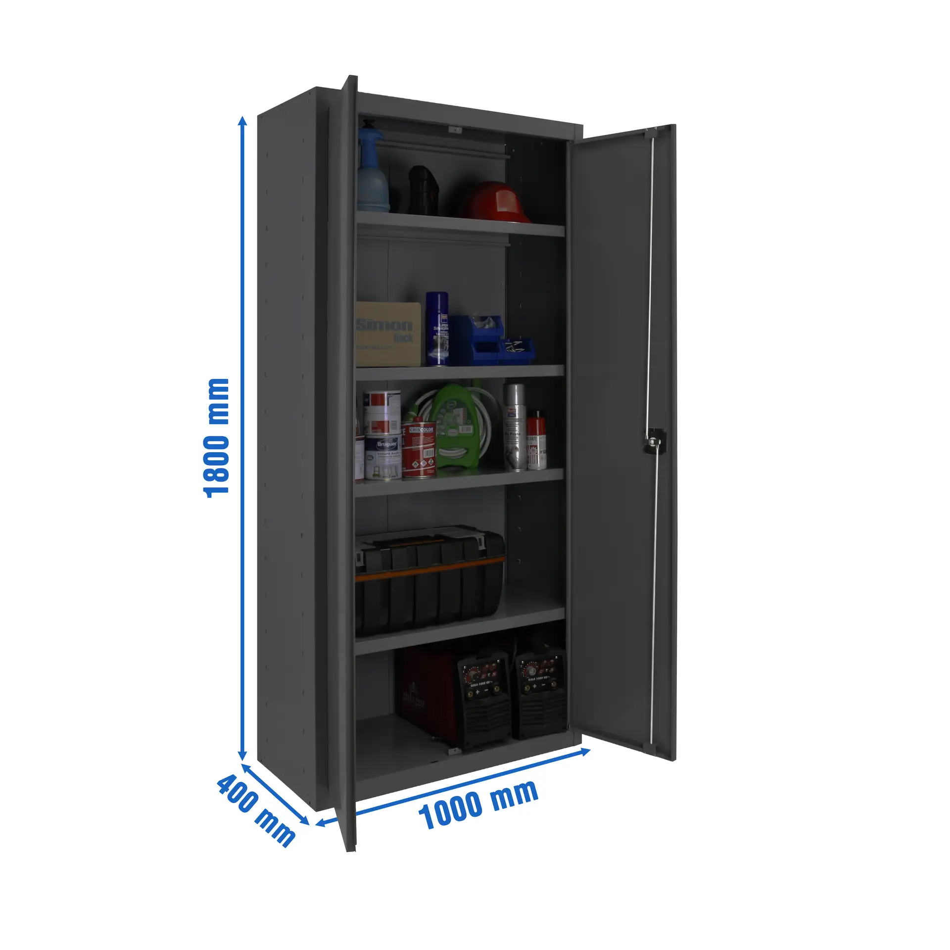 SIMONLOCKER PROF.DISM.MULTI. 180X100X40 2/4 AN/AN - Metalen garagekast