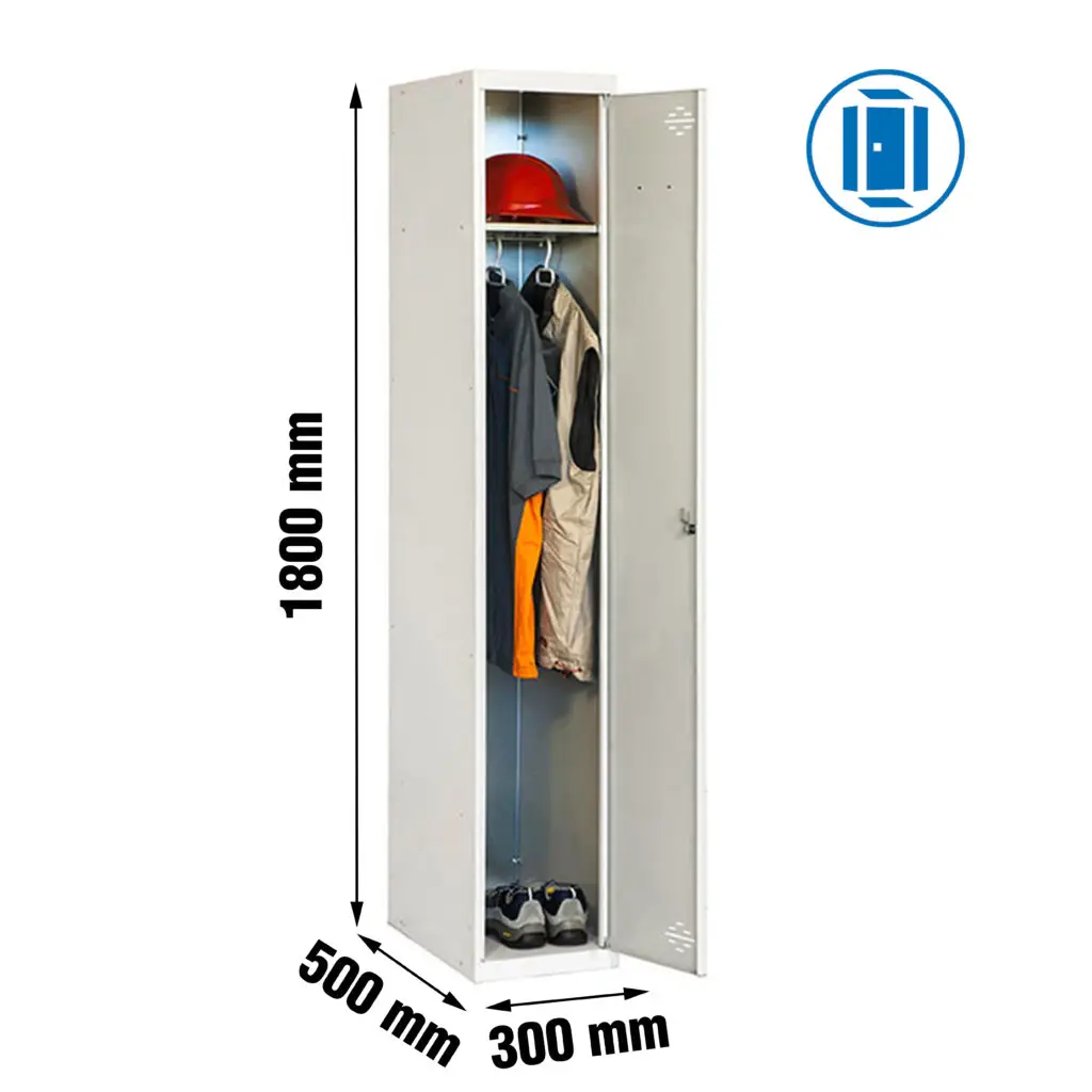 SIMONLOCKER PROF.DISM.SINGLE 1/1 300 INI GRIJS - Metalen lockerkast