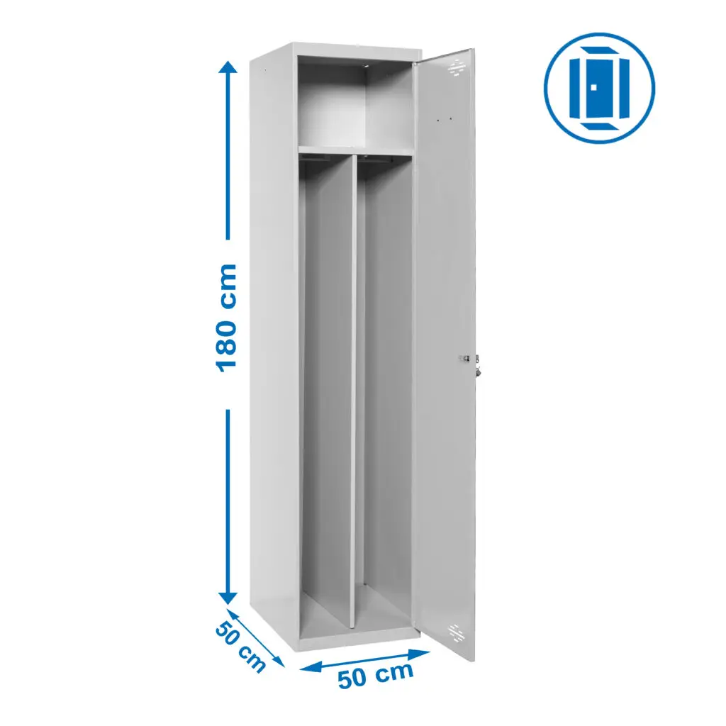 SIMONLOCKER PROF.DISM.SINGLE-DIV 1/1 500 INI GRIJS - Metalen lockerkast