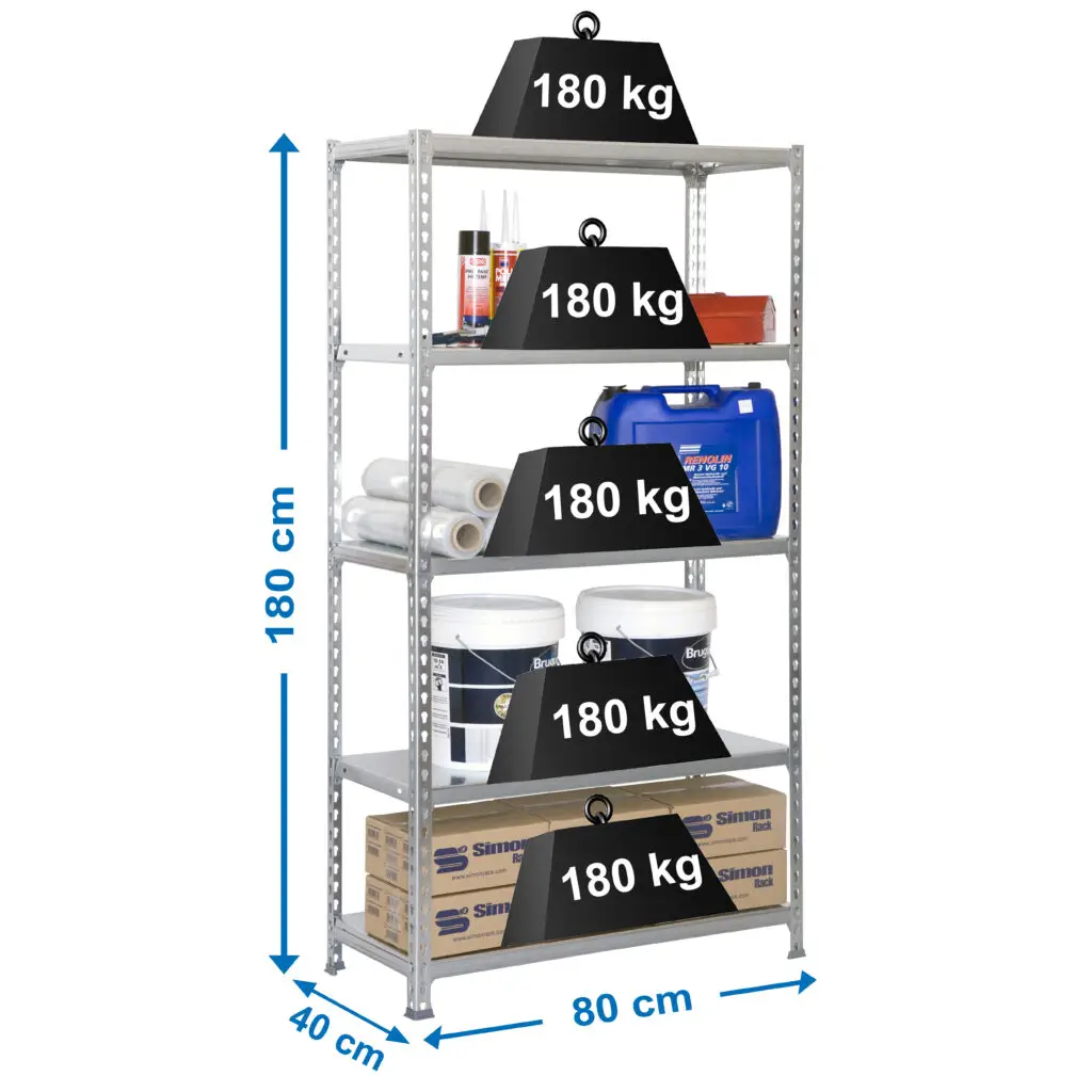 SIMONCLICK MINI 5/400 GEGALVANISEERD/GEGALVANISEERD - Metalen stellingkast