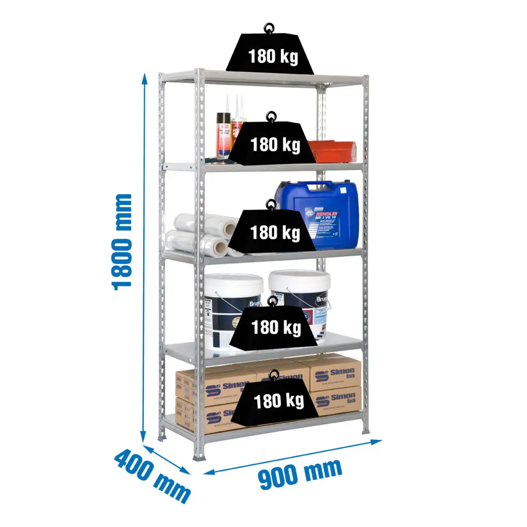 SIMONCLICK 5/400 GEGALVANISEERD/GEGALVANISEERD - Metalen stellingkast