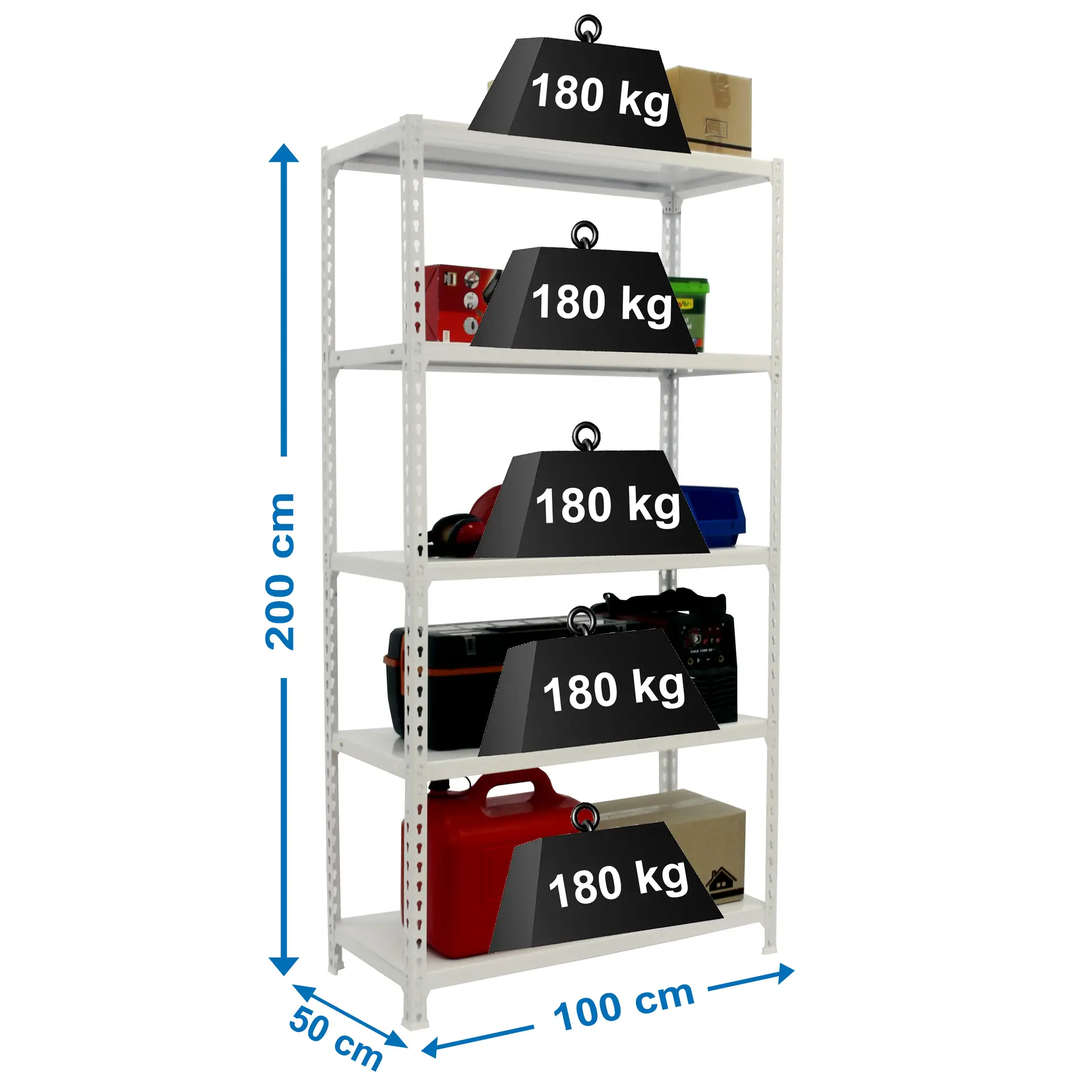 SIMONCLICK PLUS 5/500 WIT/WIT - Metalen stellingkast